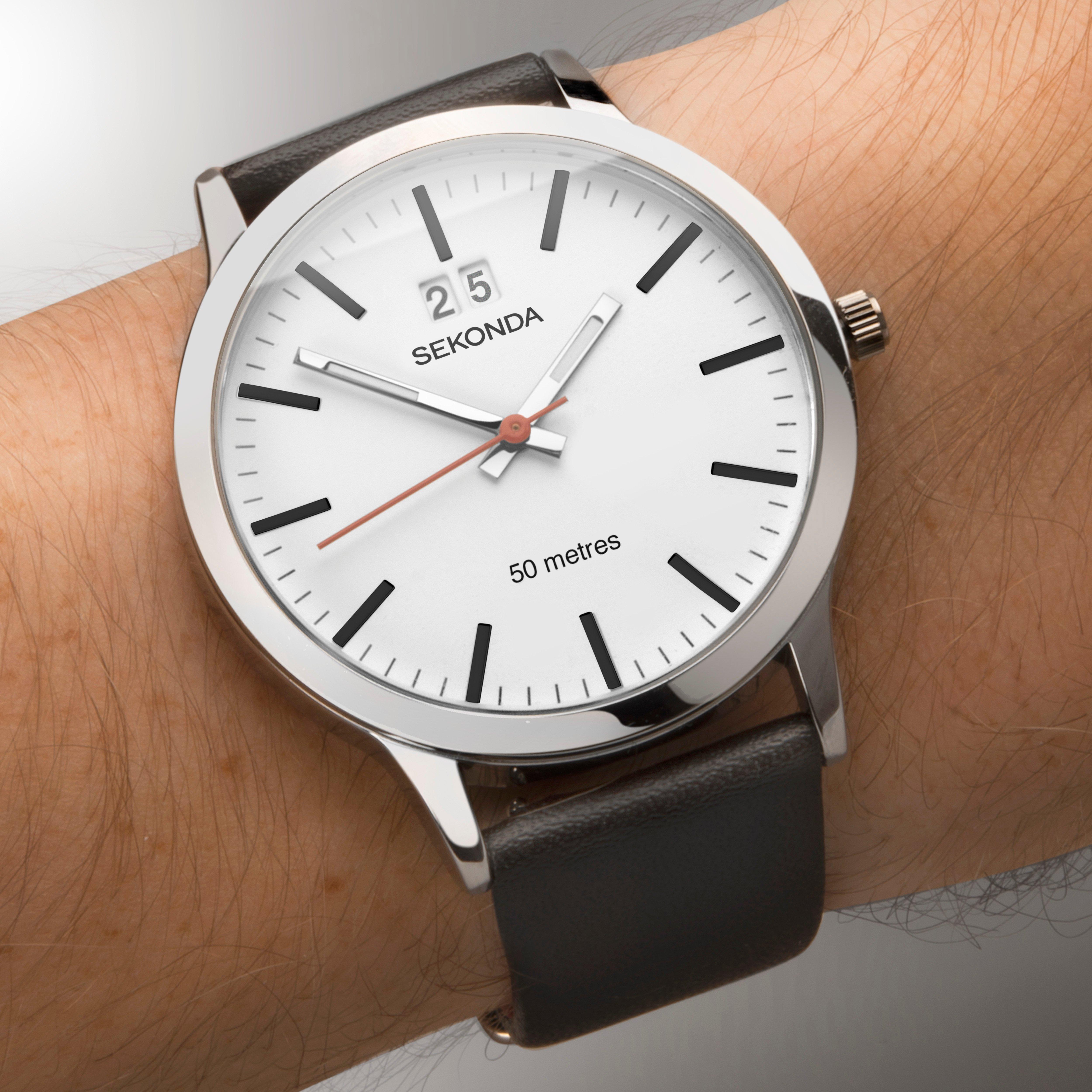 Sekonda Nordic 40mm Silver Watch Round Case White Dial
