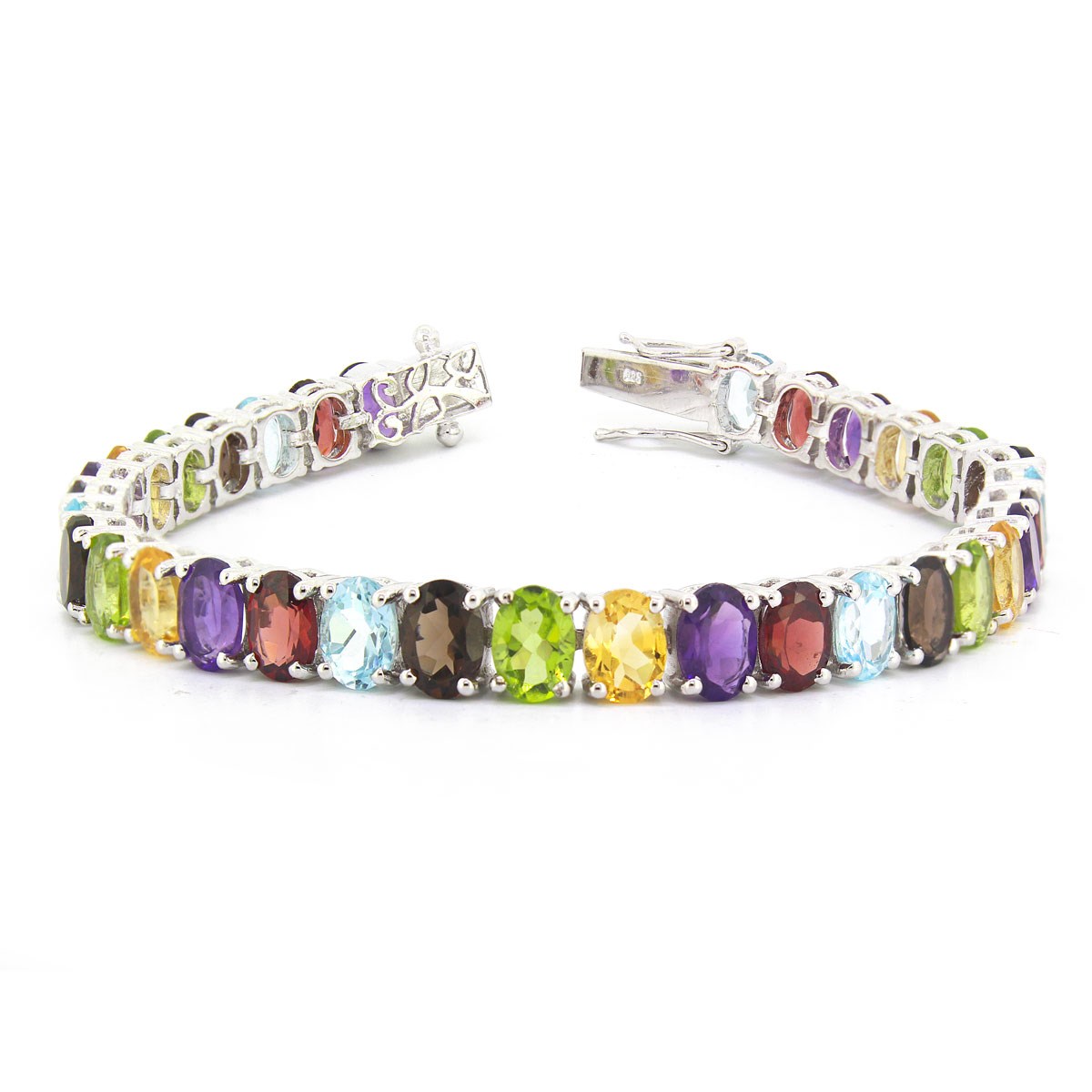 Bracelet Peridot Citrine Topaze Grenat Améthyste en argent 925 : un bijou unique et original | Aden Boutique