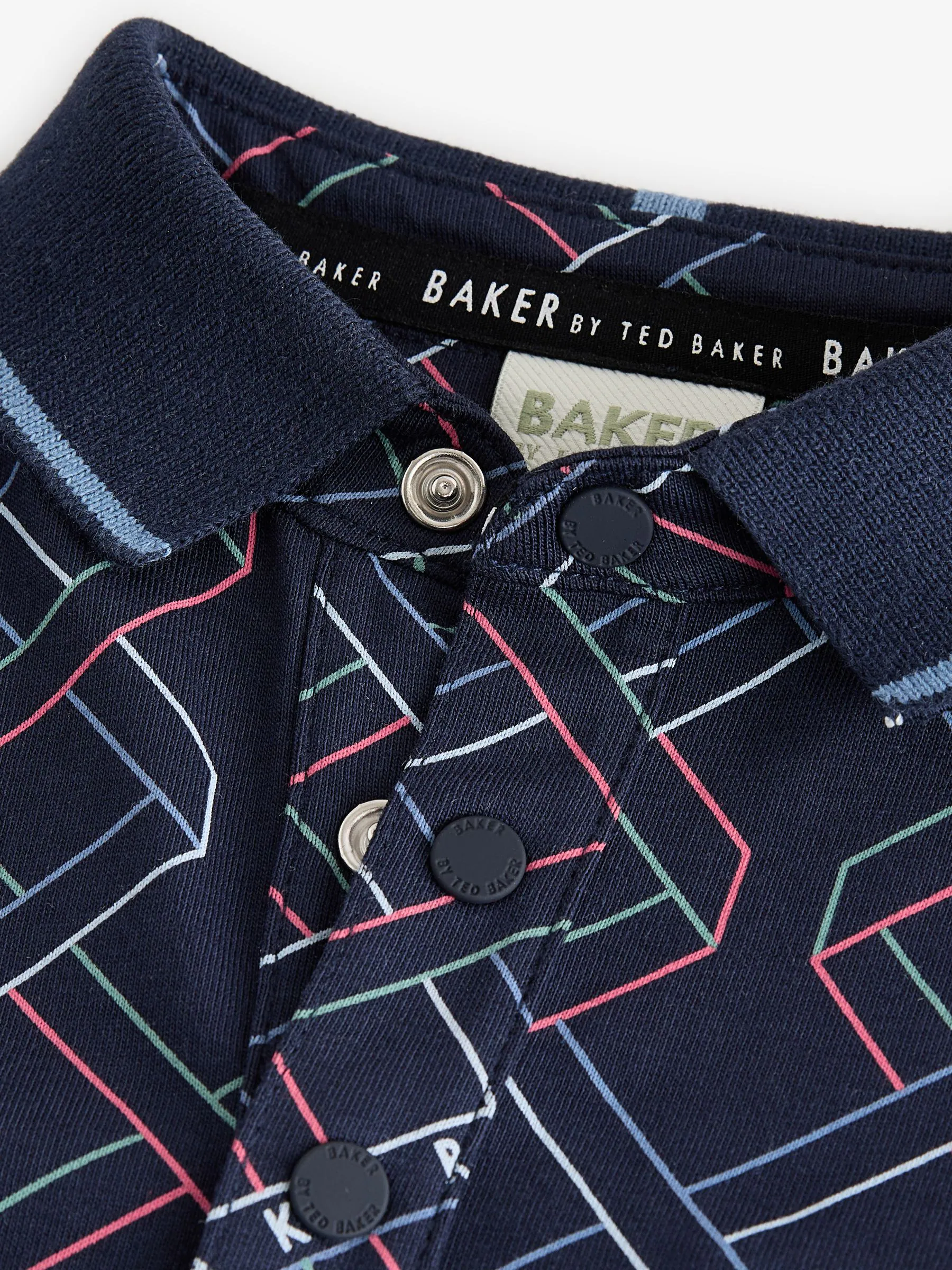 Baker by Ted Baker - Marineblauw rompertje met lange mouwen en print