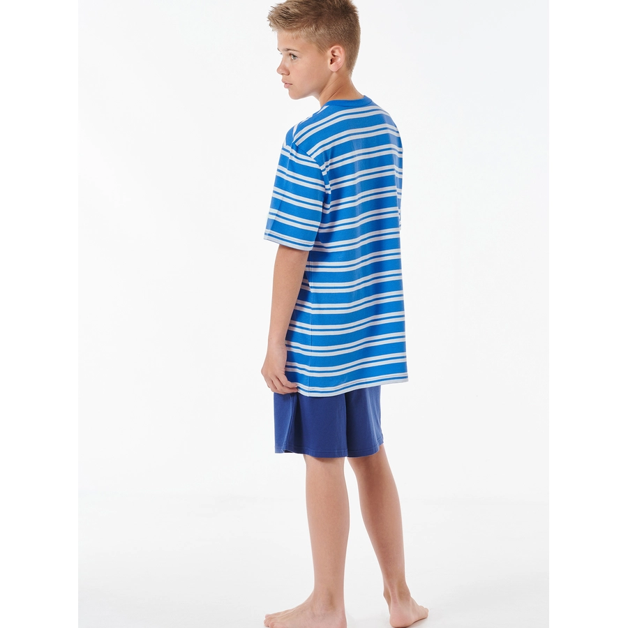 Schiesser Pyjama Teens kurz - Organic Cotton blau