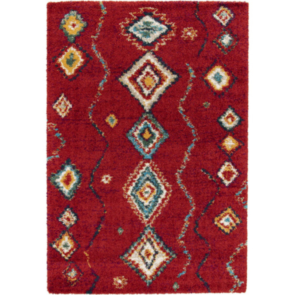 Tapis motif berbère - azilal - rouge - 80 x 150 cm