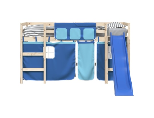 VIDAXL - Rideaux pour lit mezzanine bleu polyester