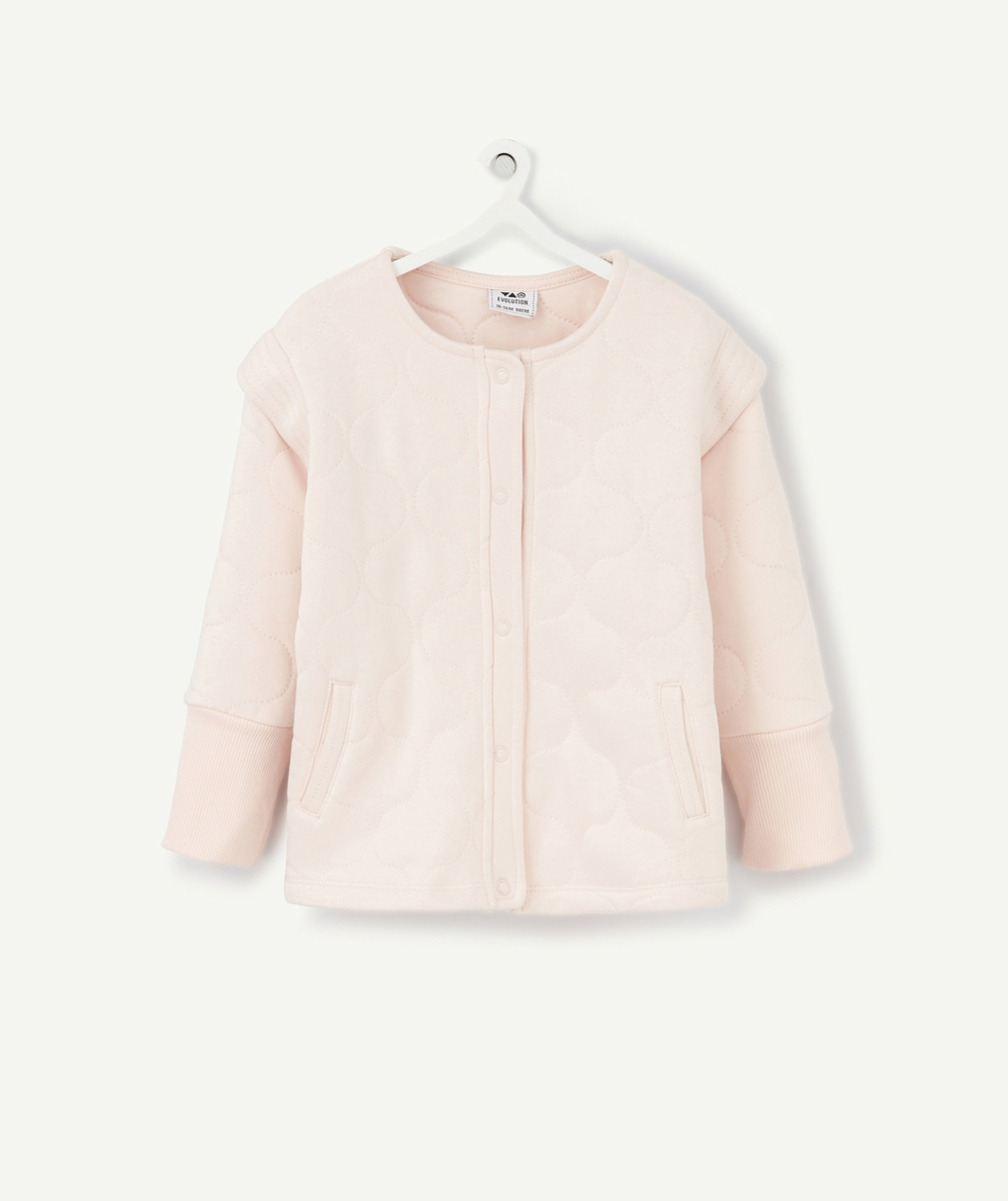 CARDIGAN ROSE ÉVOLUTIF FILLE EN FIBRES RECYCLÉES