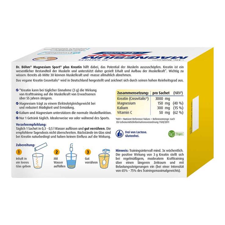 Dr. Böhm Magnesium Sport + Kreatin Granulat, 30 St