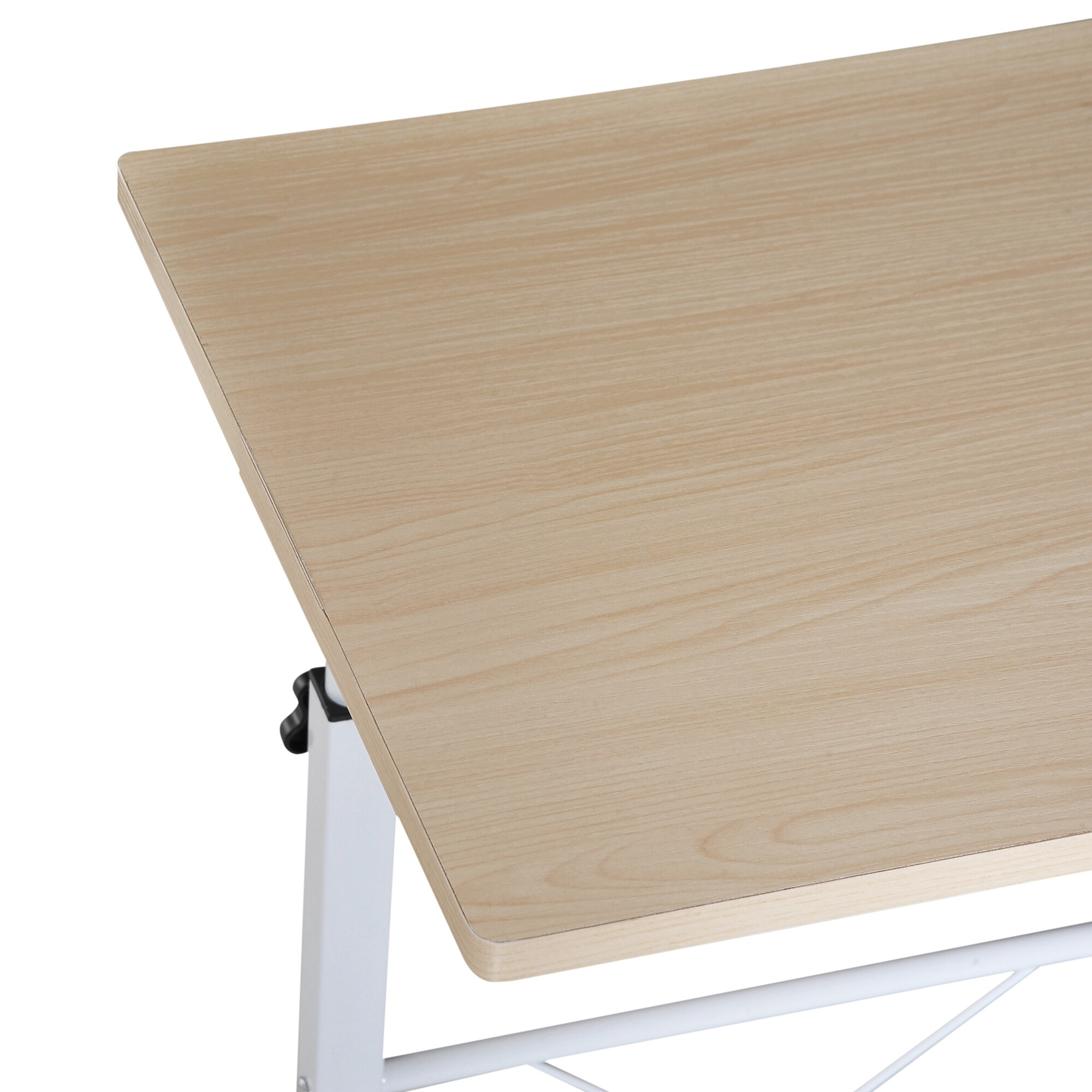 HOMCOM Beistelltisch mit Rädern und Bremsen natur B60 x T40 x H78 cm
