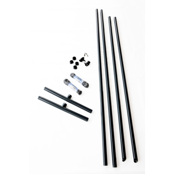 Giardino drooglijn met paal ø 60 mm x 240 cm, 2 stuks zwart