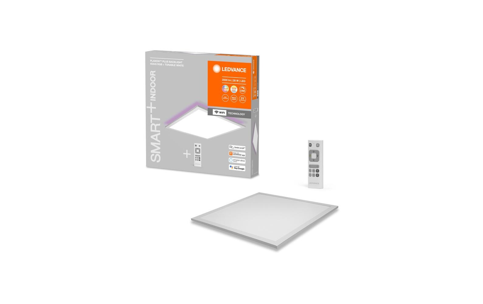 LED-Panel SMART+ Planon Plus Backlight 45x45cm, RGBTW, ws<br>Smart Panel mit Haupt- und Hintergrundbeleuchtung mit WIFI-Technologie