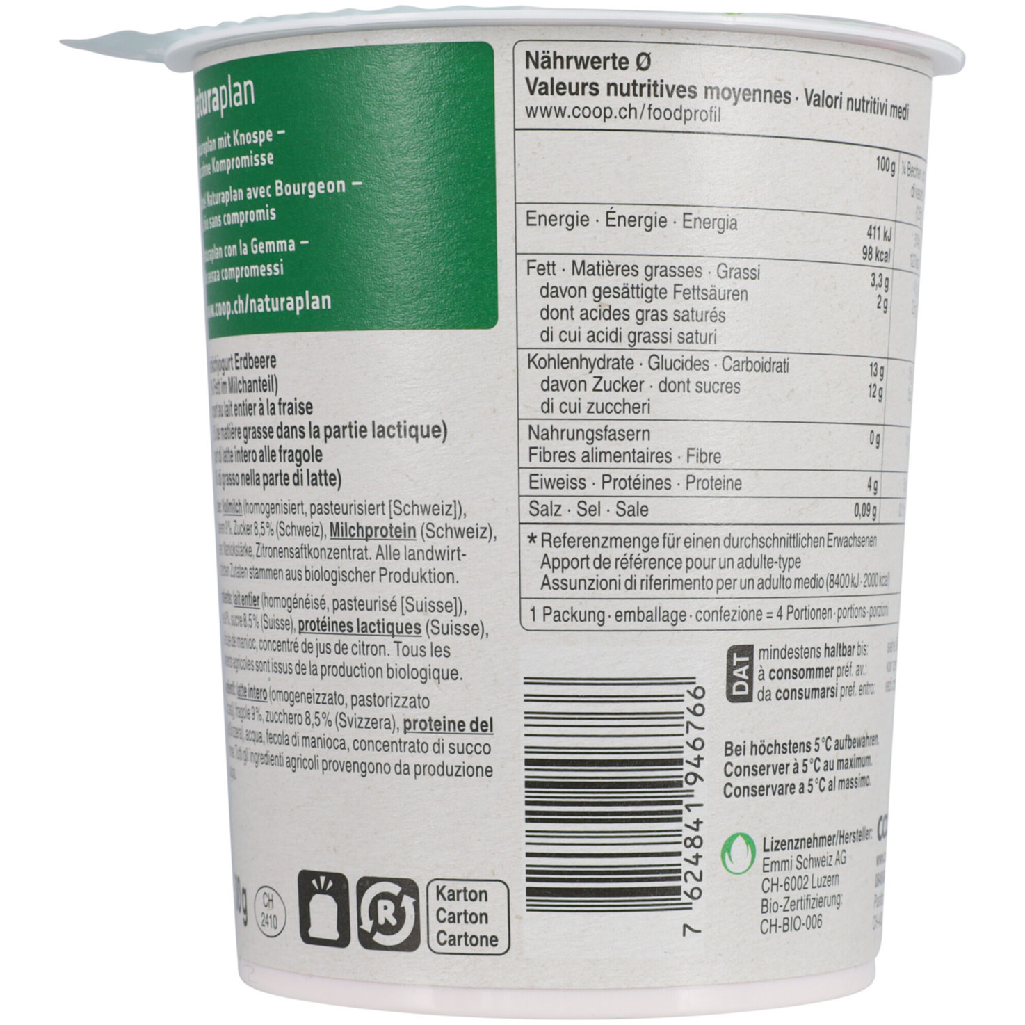 Naturaplan Bio Joghurt Erdbeer