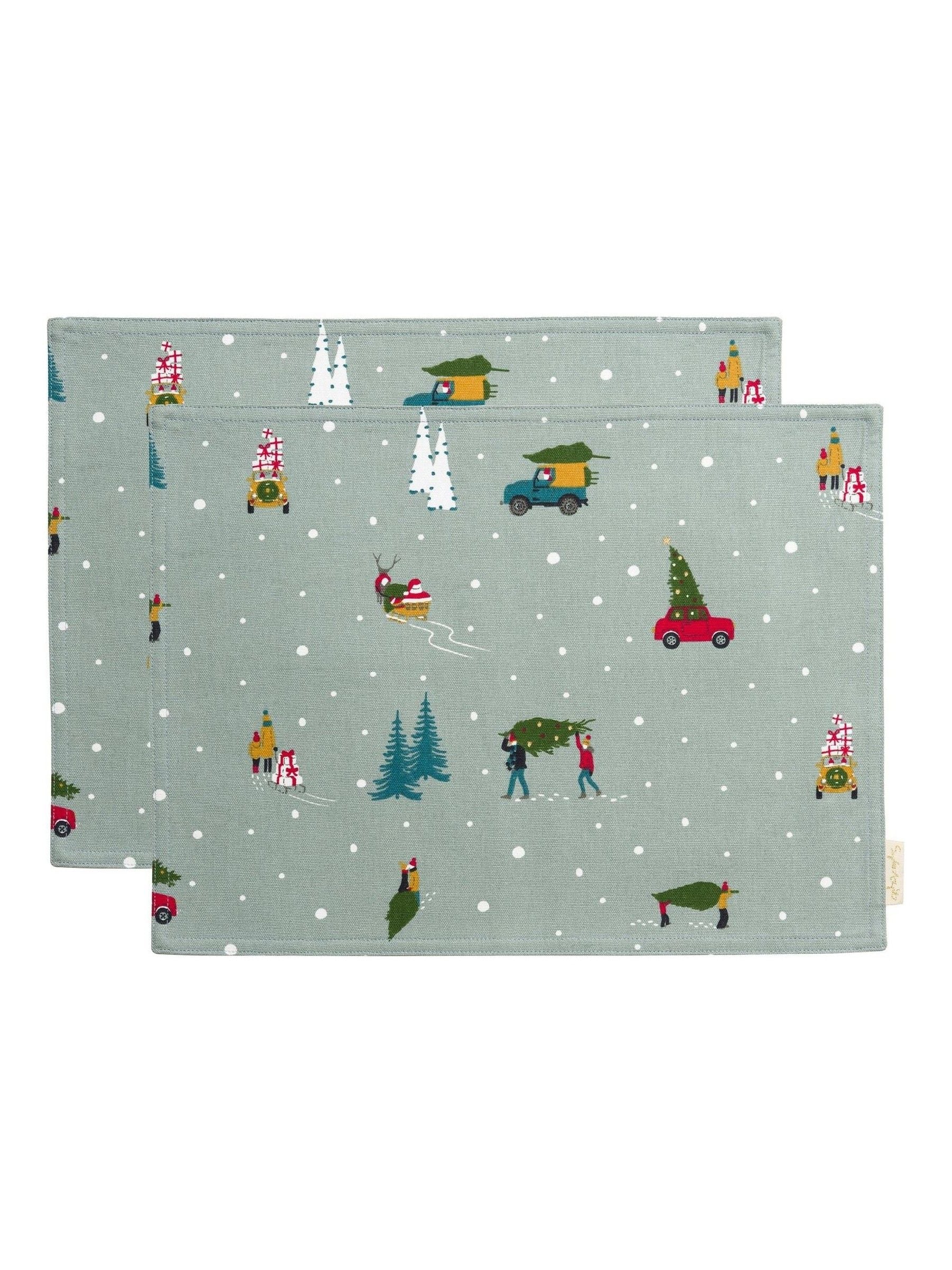 Sophie Allport Set van 2 Wonen voor Kerstmis stoffen Placemats