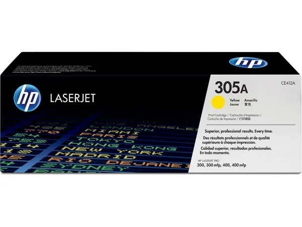 HP 305A - Gul - original - LaserJet - tonerpatron (CE412A) - for LaserJet Pro 300 M351, 400 M451, MFP M375, MFP M475