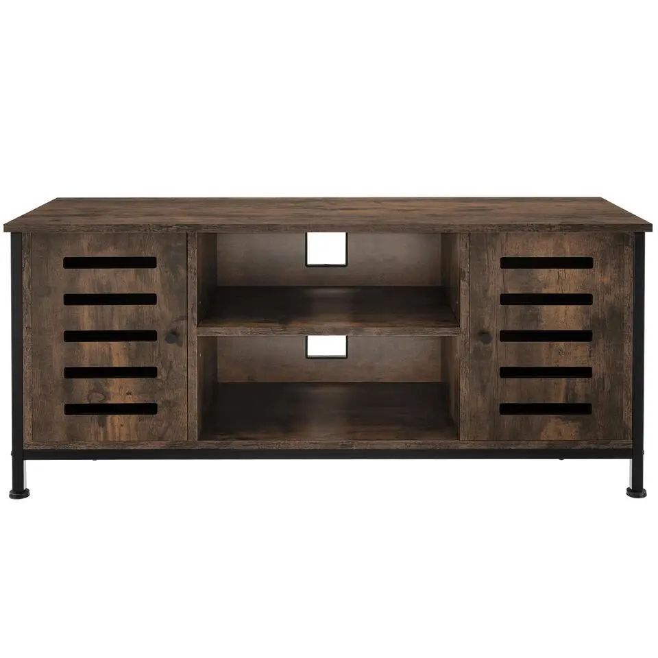 tectake TV-meubel Carlow 110x41,5x50,5cm, Industrieel Hout Donker, Rustiek
