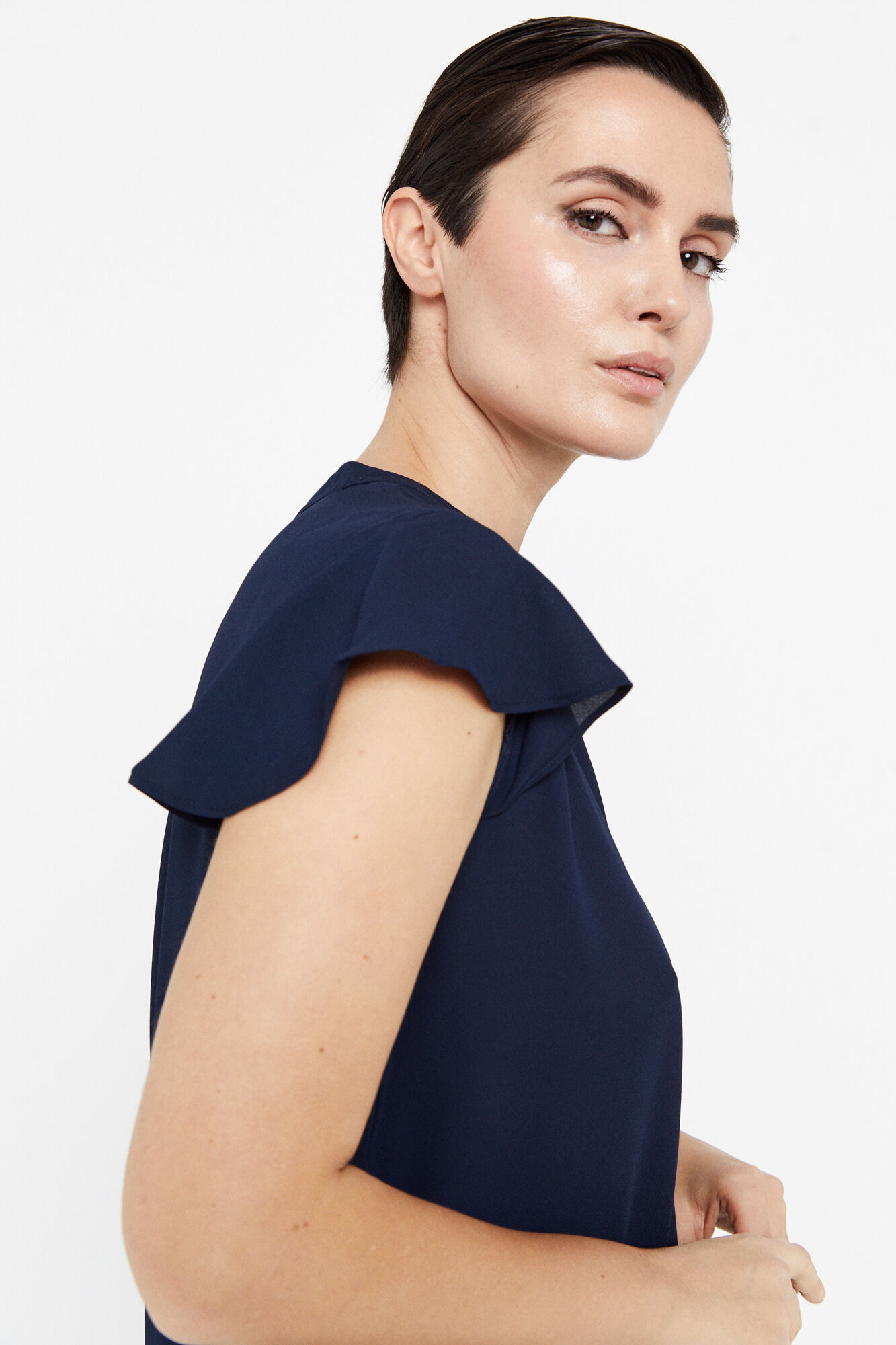 Blusa com mangas franzidas - Amarela