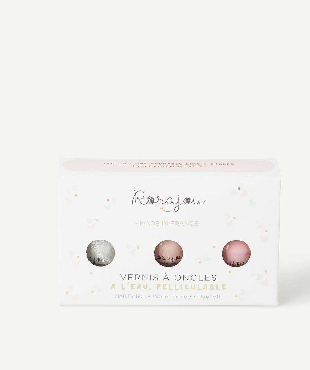 ROSAJOUCOFFRET 3 VERNIS FLAMINGO X PERLE X BALLERINE ET LIME À ONGLES