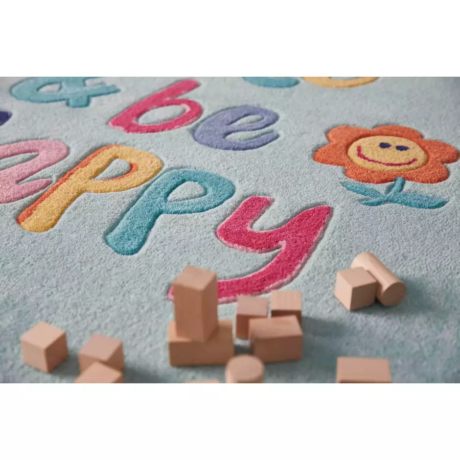 Smart Kids Kinderteppich Happy me! hellblau