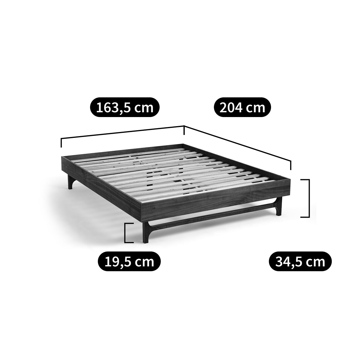 LA REDOUTE INTERIEURS<br>Cama vintage com estrado de ripas, Larsen