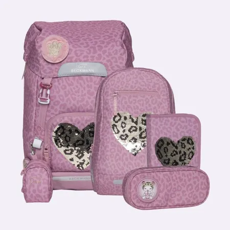 Beckmann Schulrucksack-Set Classic Maxi Furry, 6-teilig