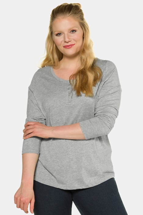 Basic Shirt, Knopfleiste, regular, Langarm