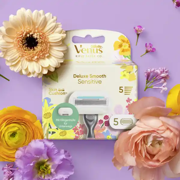 Deluxe Smooth Sensitive Rasierklingen + Klingenhülle
