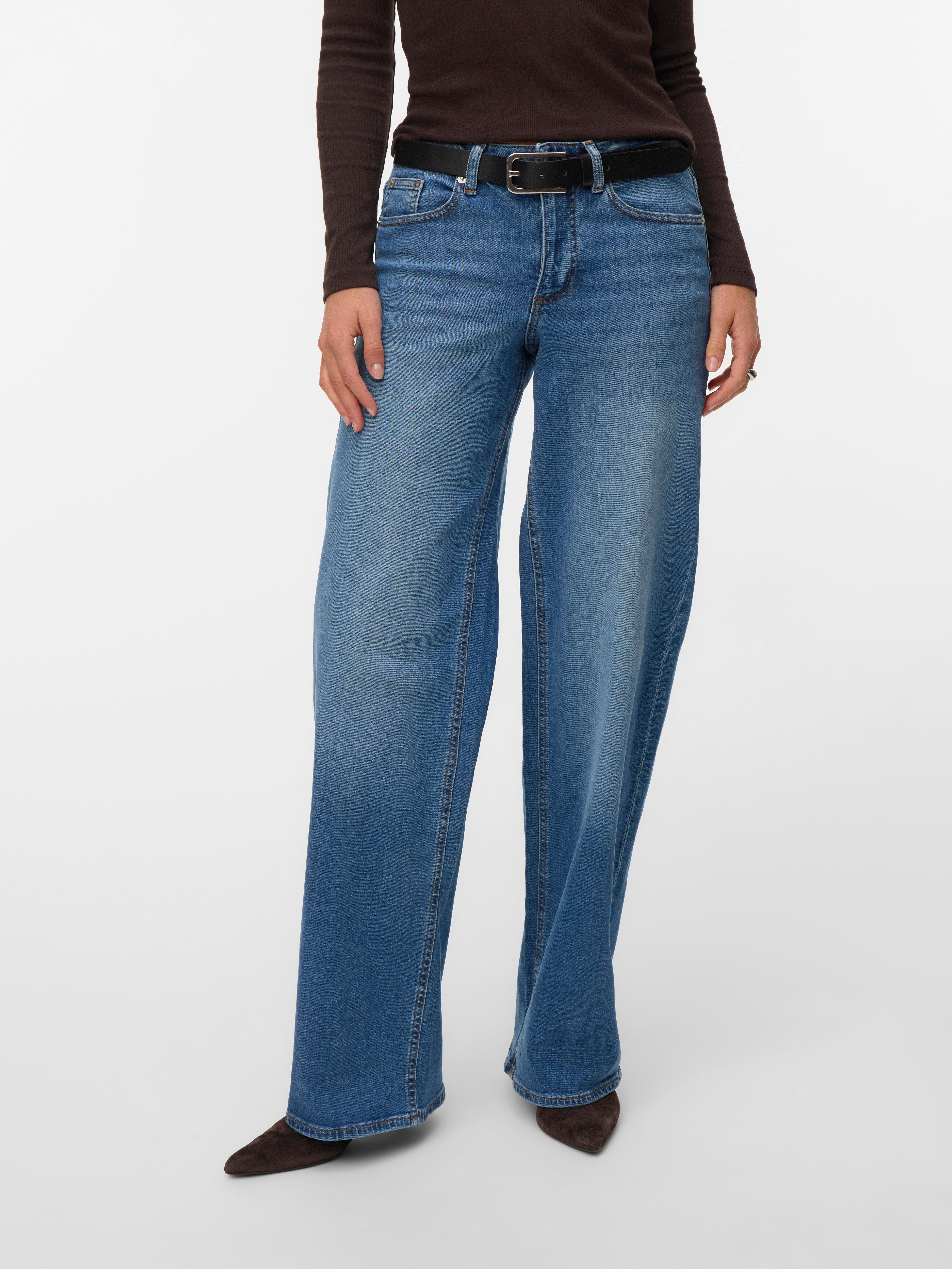VMSANDIE-STRETCH Mid rise Wide leg fit Jeans