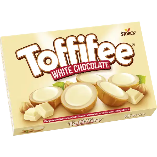 Toffifee White Chocolate, Die Haselnuss in Caramel mit heller Creme und weißer Schokolade