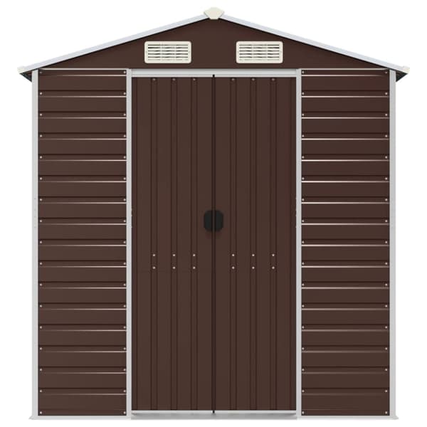 vidaXL Hageskur brun 191x130x198 cm galvanisert stål