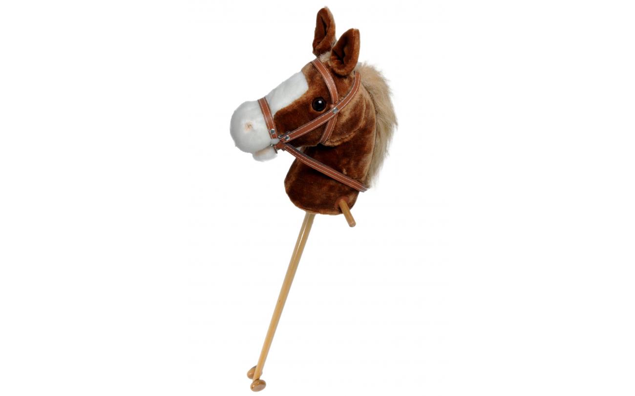 Stokpaardje met geluid chocolade bruin