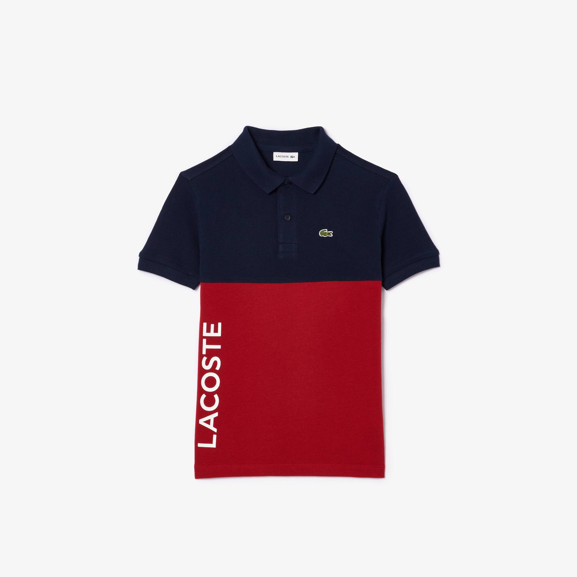Kinder LACOSTE Poloshirt aus Bio-Baumwoll-Piqué mit Colourblock Poloshirts - Blau - Lacoste - Kinder