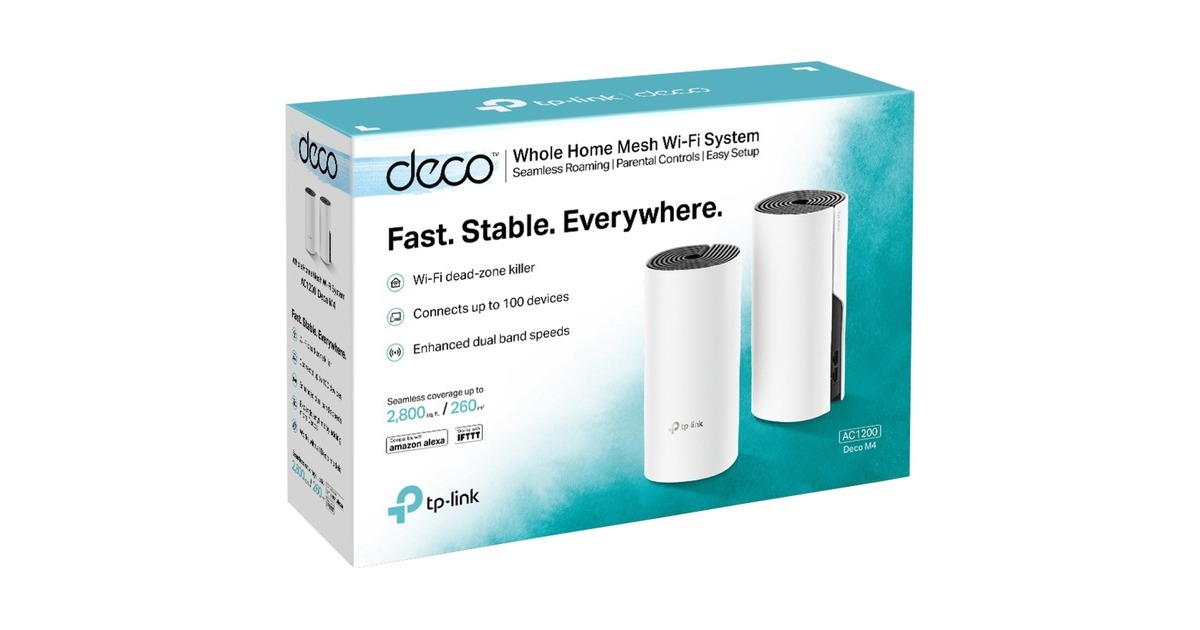 TP-LinkDeco M4 mesh router  (Wit, 2 stuks)