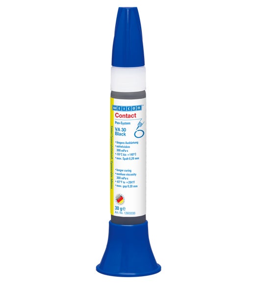 WEICON VA 30 Zwarte cyanoacrylaatlijm | Middelviskeuze secondelijm, rubbergevuld | 30 g