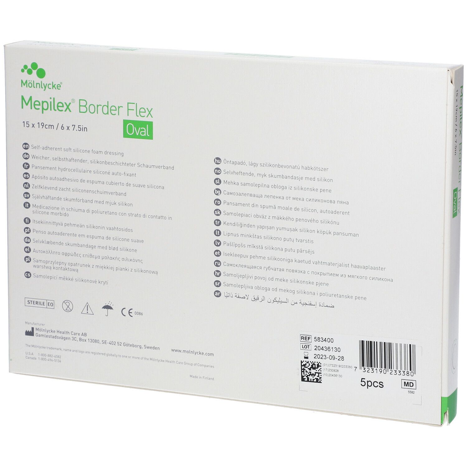 Mepilex® Border Flex 15 x 19 cm oval