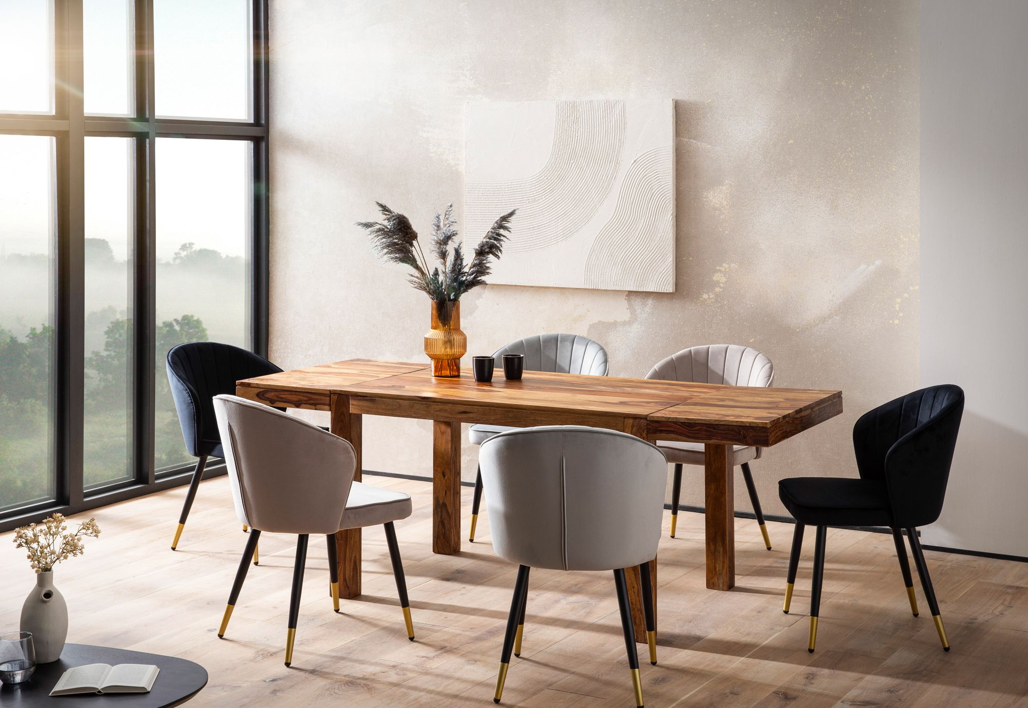 Esszimmertisch Erweiterbar FineBuy Esstisch 120 - 200 cm Holz Massiv Küchentisch
