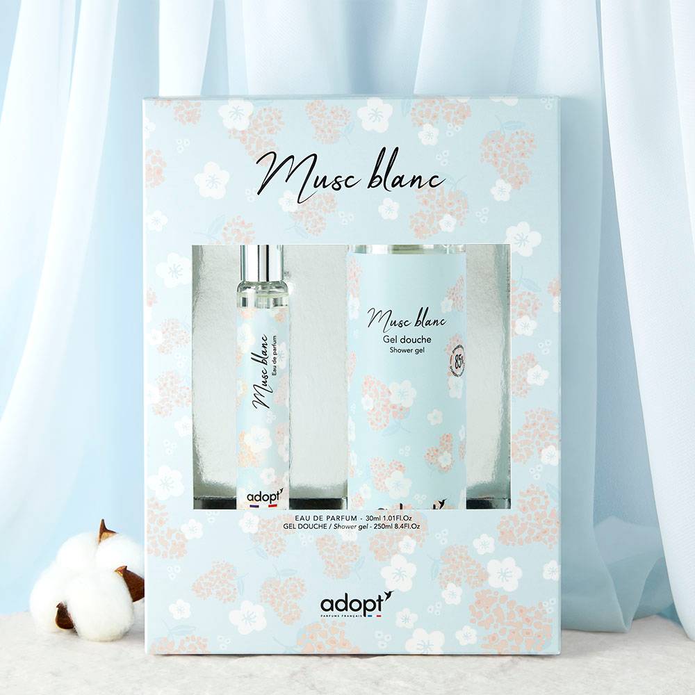 Musc blanc Coffret eau de parfum 30ml + gel douche 250 ml