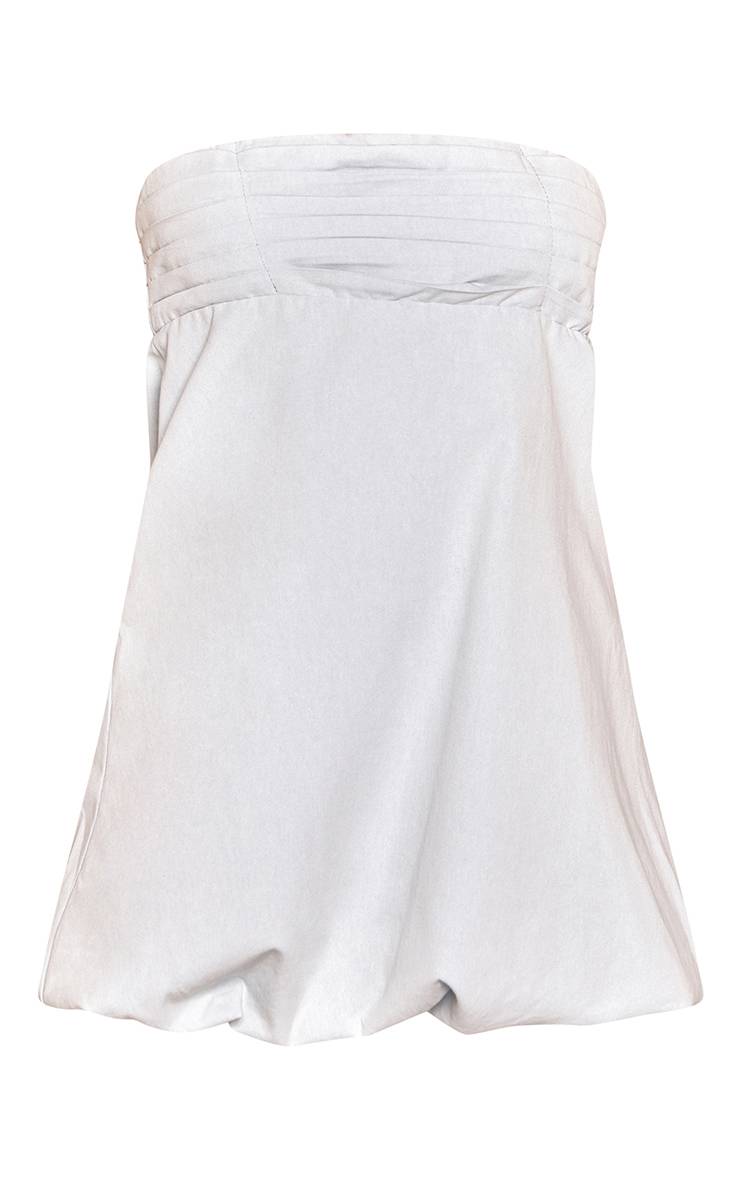 Bleu Clair Robe Mini Bustier Bouffante En Chambray