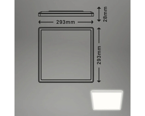 LED plafondlamp 18W 2400 lm 4000 K 29,3x29,3 cm Slank wit + achtergrondverlichting