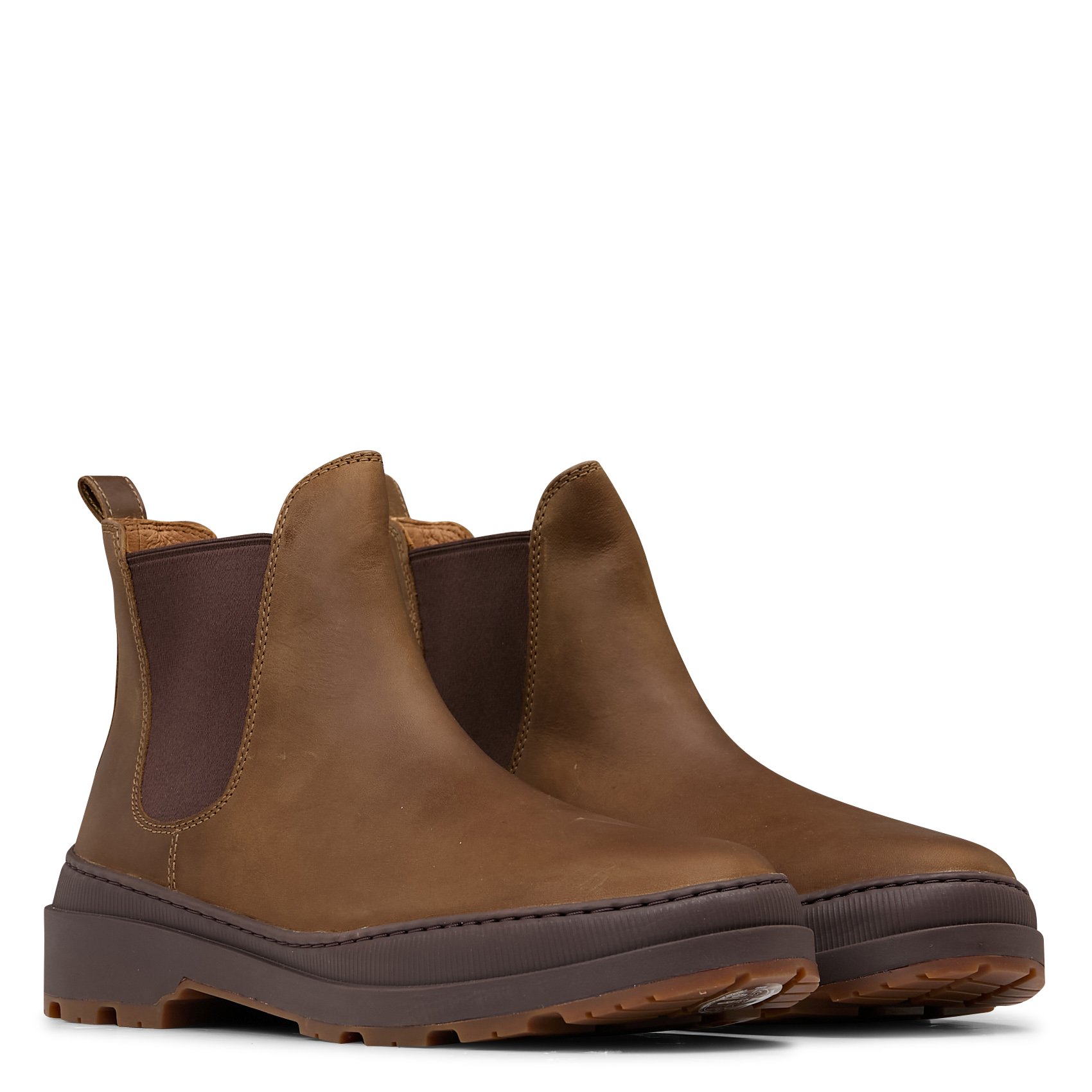 BRUTUS TREK - Bottines à bout rond en cuir| Marron