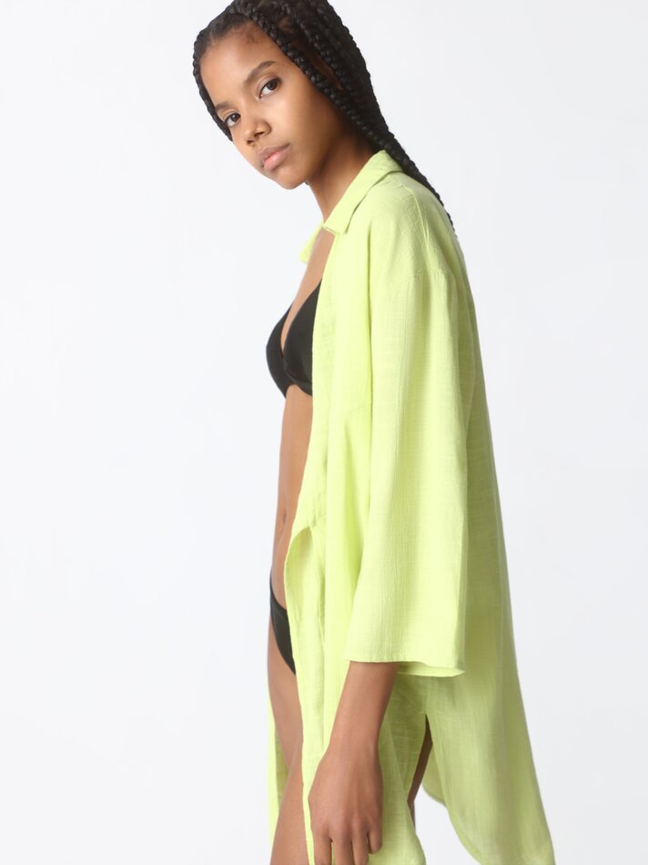 Caftan com nó frontal - Verde