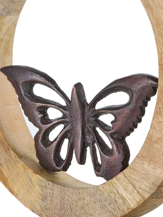 Aluminium Schmetterling im Mangoholz-Ring