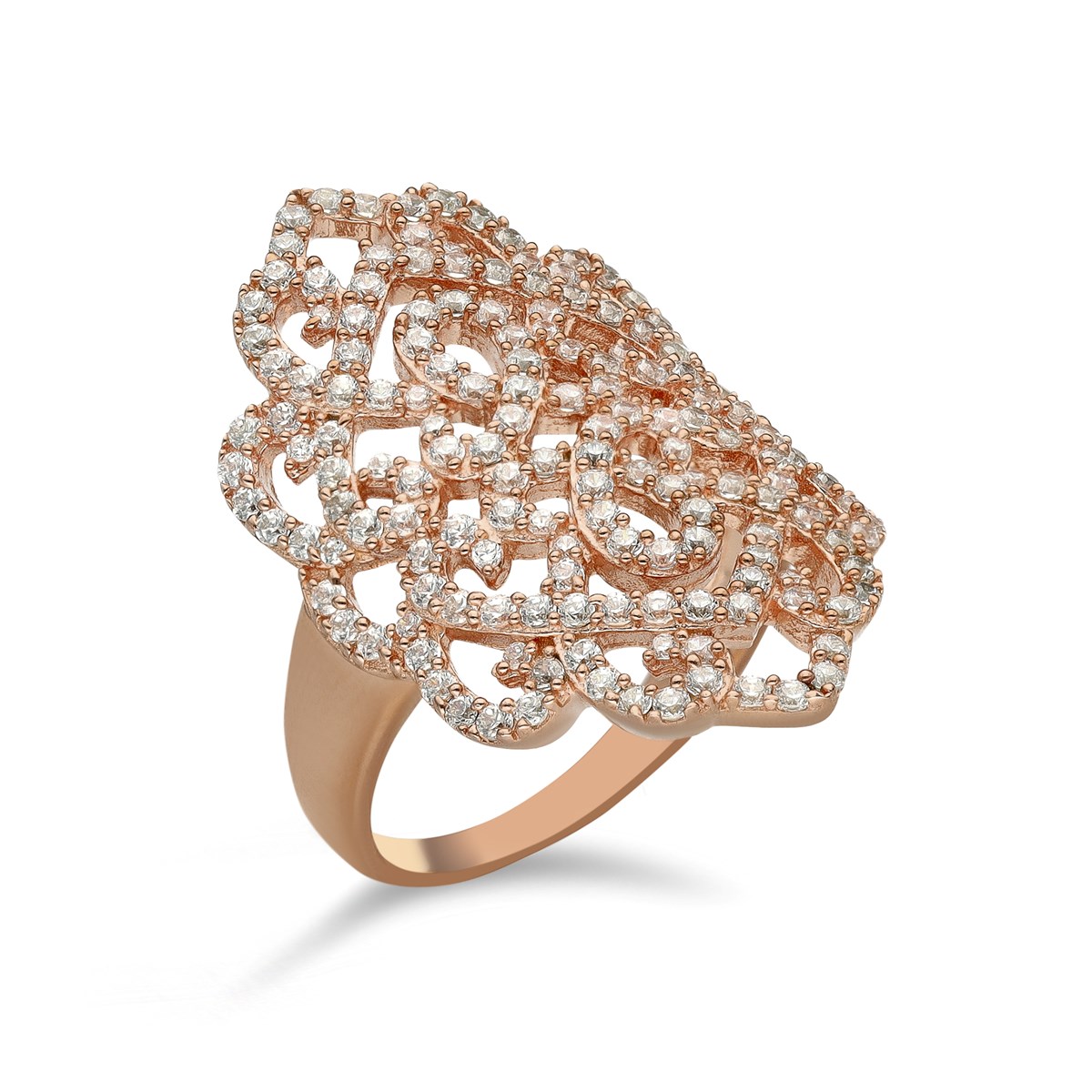 Bague Argent Volute Rose Femme