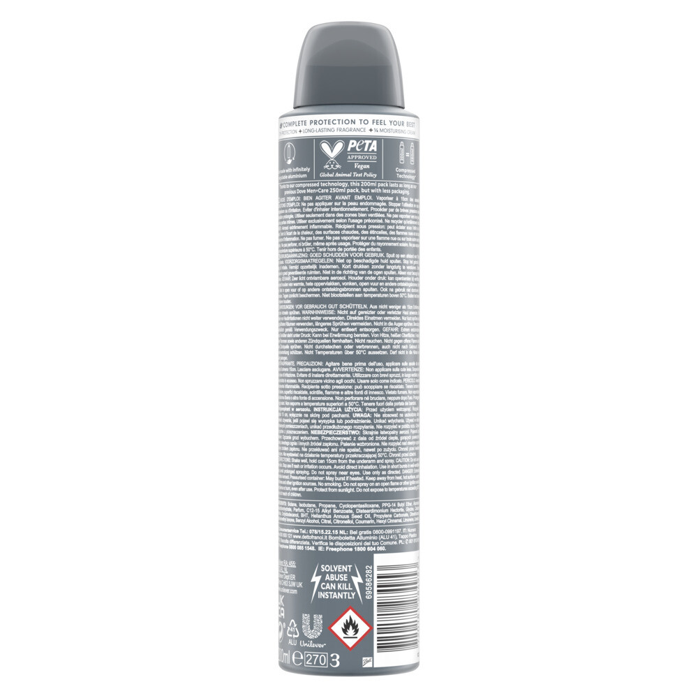 6x Dove Deodorant Men+ Care Invisible Dry200 ml