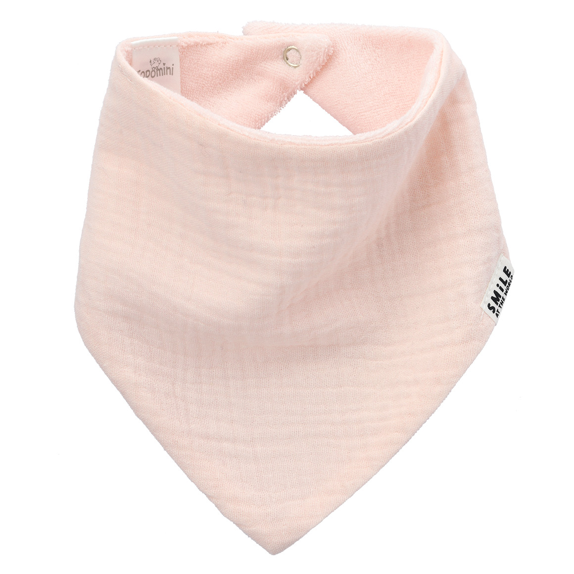 Topomini Baby Musselin-Bandana mit Frottee-Innenseite zartrosa