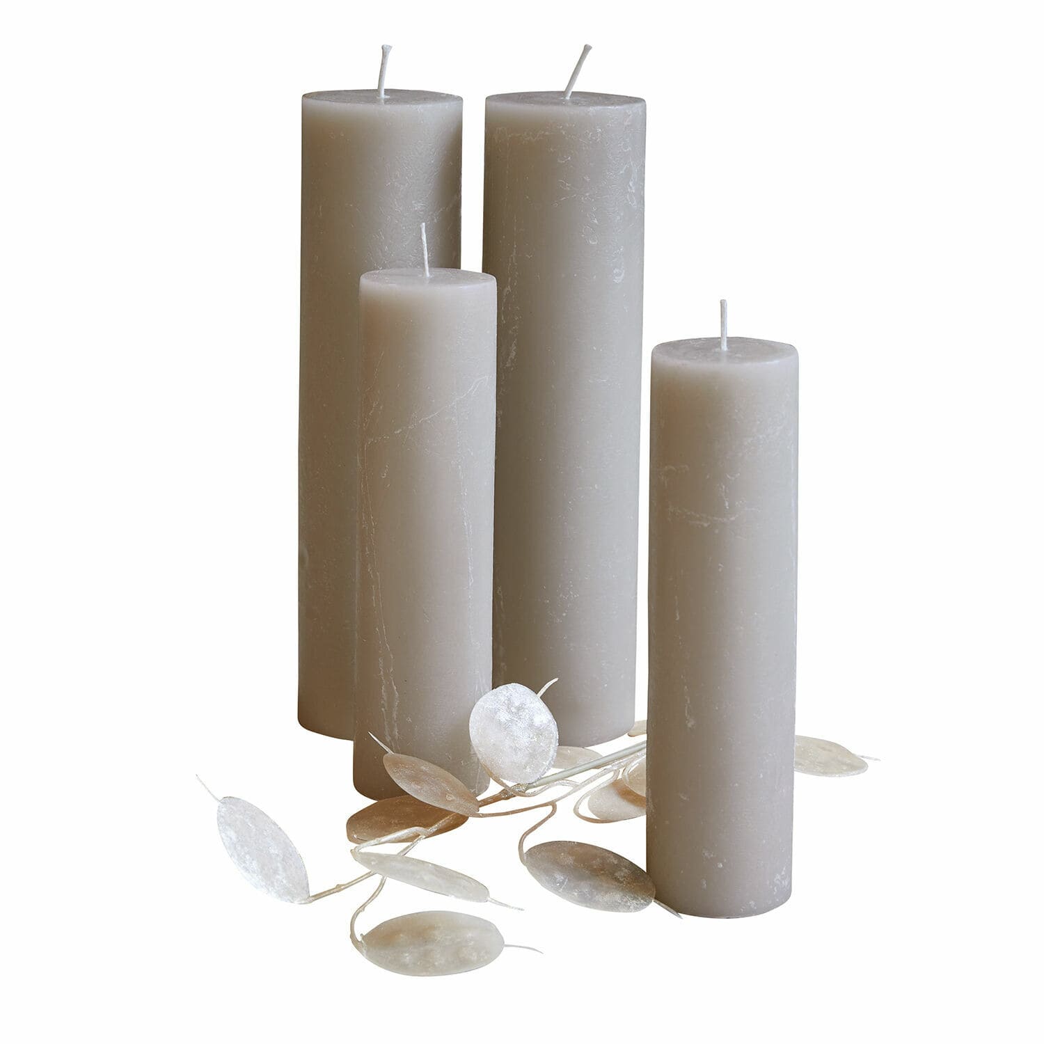 Kerze 4er Set Avinal taupe