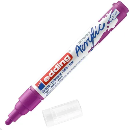 edding 5100 Acrylmarker medium - violett - 1 Acrylstift wasserfest - mittlere Rundspitze 2-3 mm
