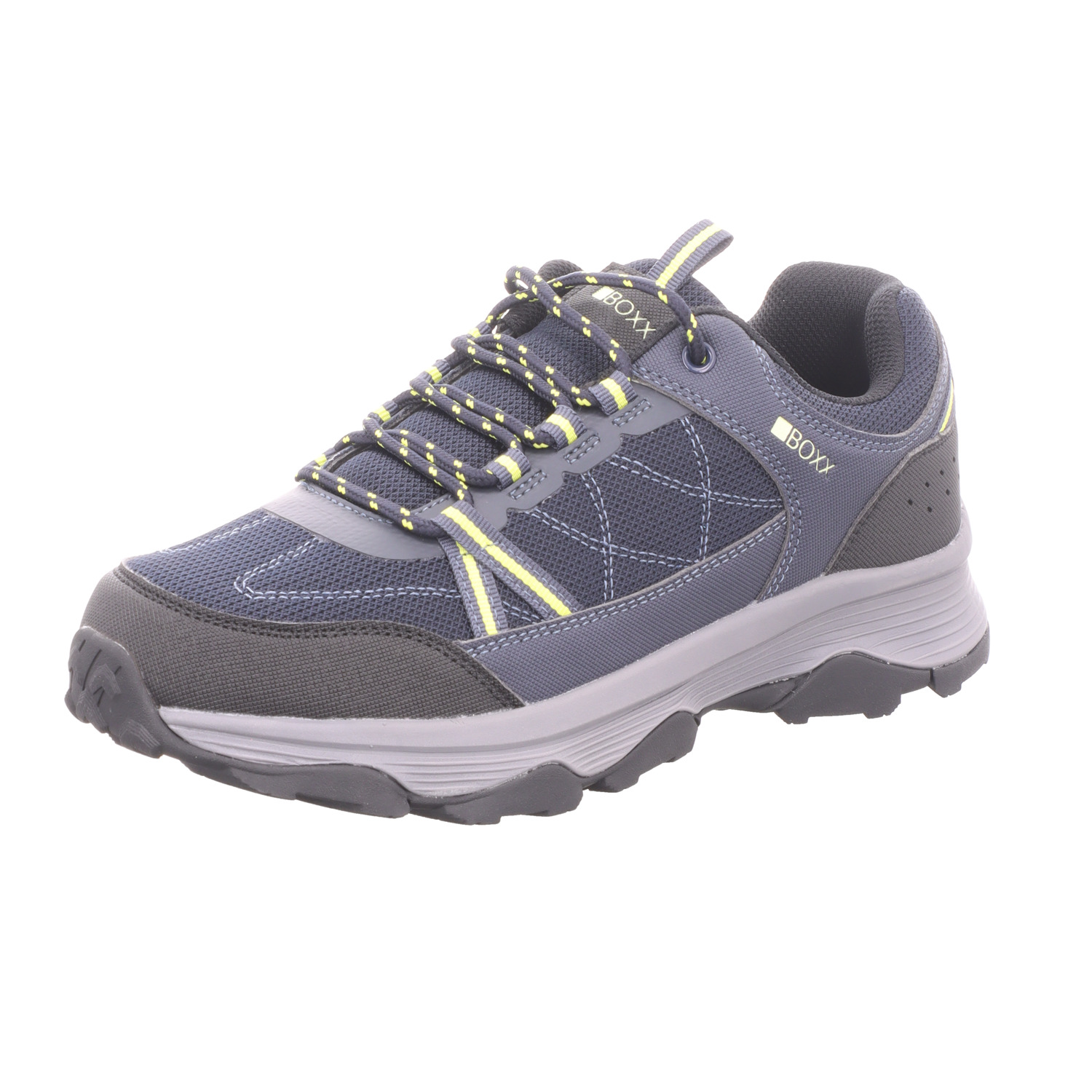 BOXX Herren-Schnürhalbschuh Blau-Grau-Schwarz-Gelb