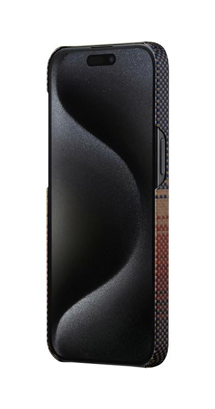 iPhone 15 Pro MagEZ 5 Fushion Weaving MagSafe Aramid Schutzhülle (KI1501SU) - Sunset (Rot / Schwarz)