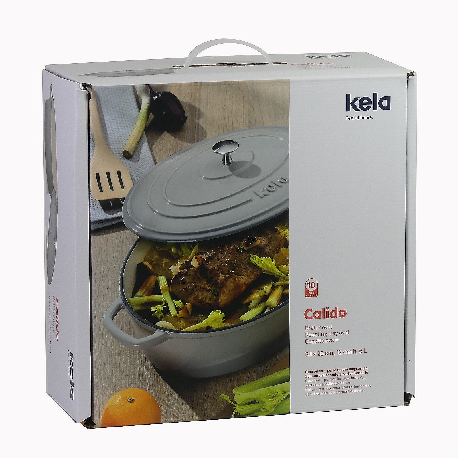Braadpan, Gietijzer, Rond, Grijs, 26 cm - Kela | Calido