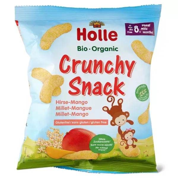 Holle Crunchy Snack Milho-miúdo Manga Sem Glúten +8m Orgânico 25g