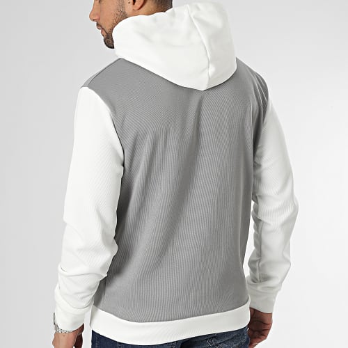 Sweat Capuche Blanc Gris