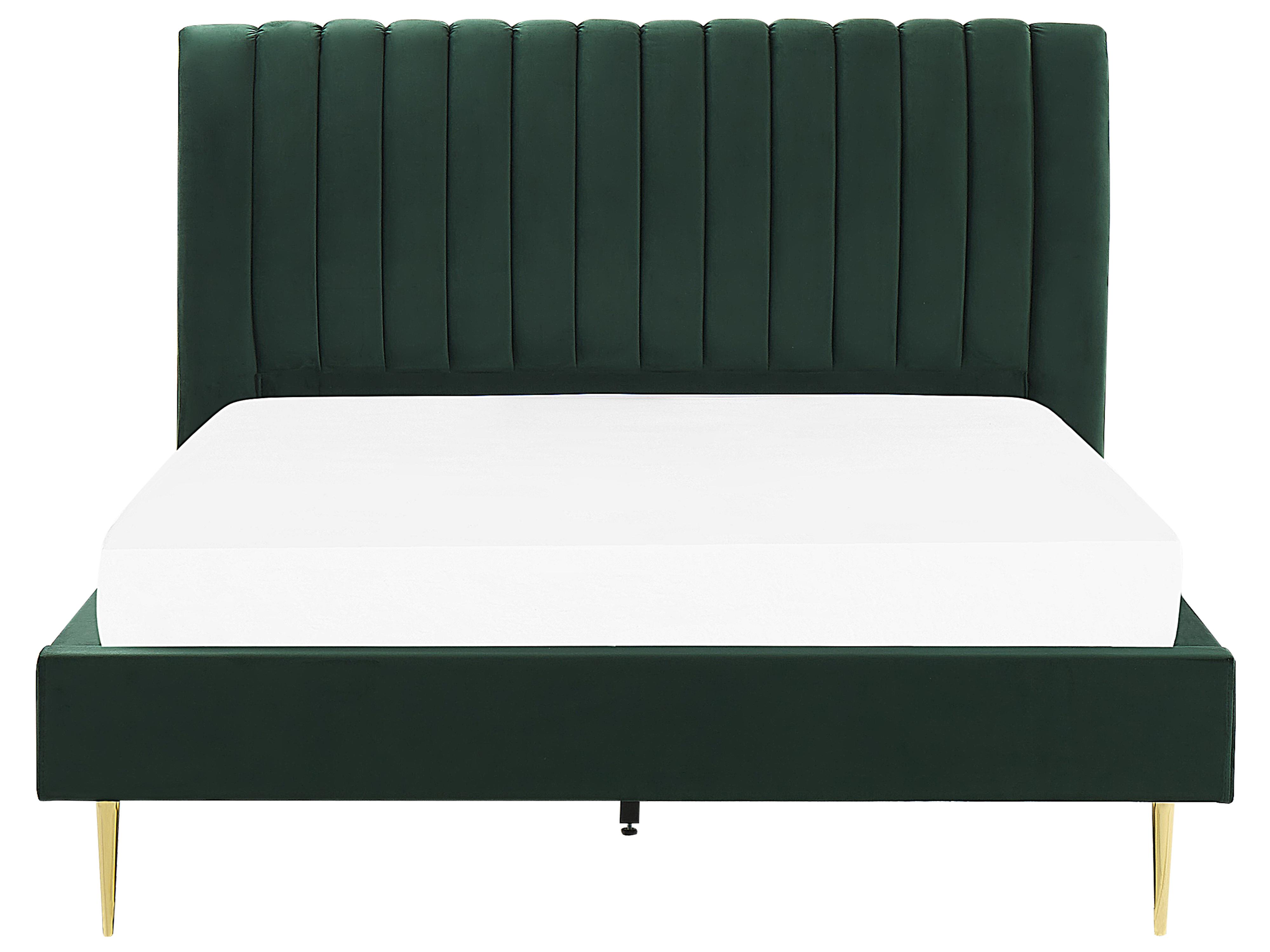 Bed Fluweel MARVILLE 180 x 200 cm Smaragdgroen