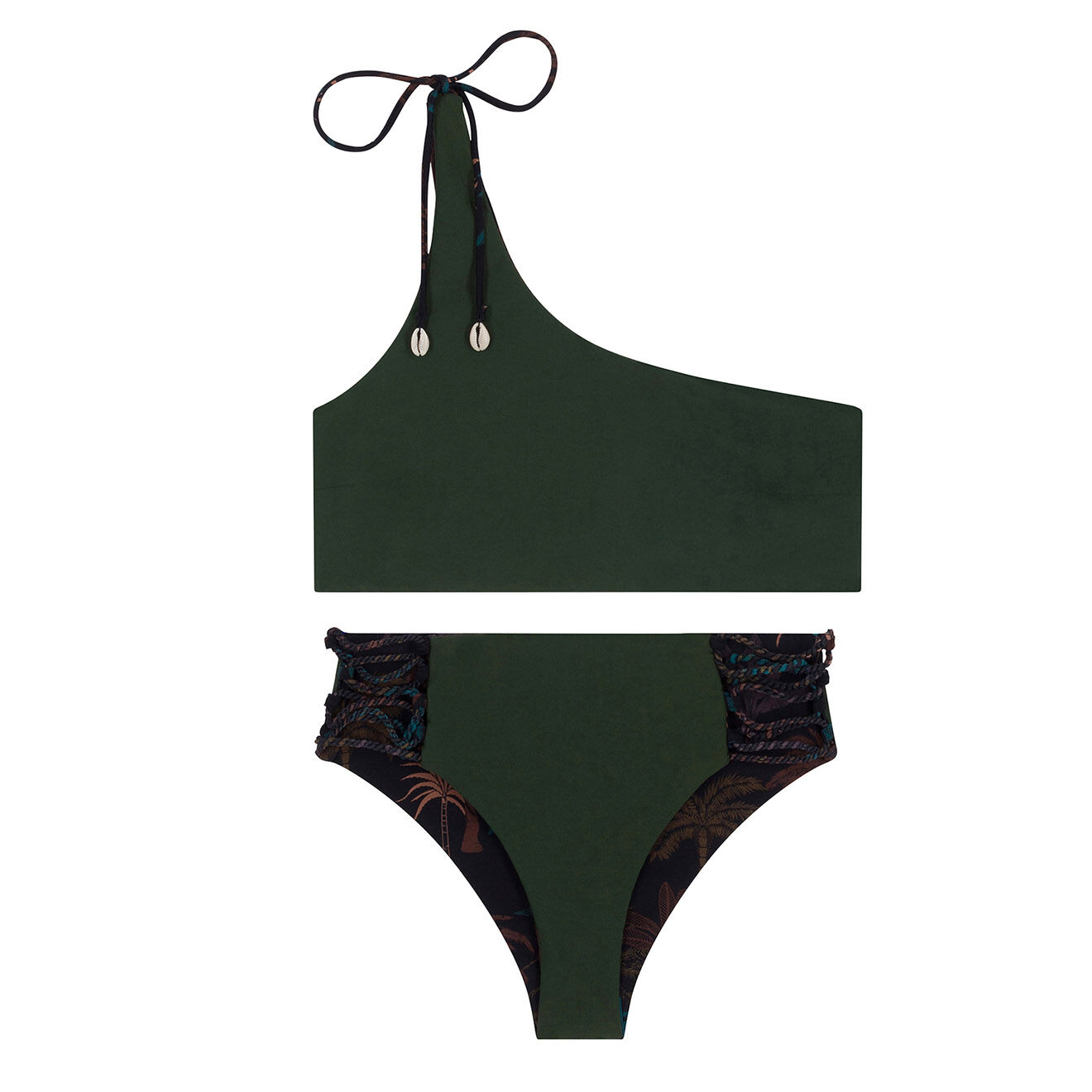 Wild Maillot de bain 2 pièces Island noir/vert