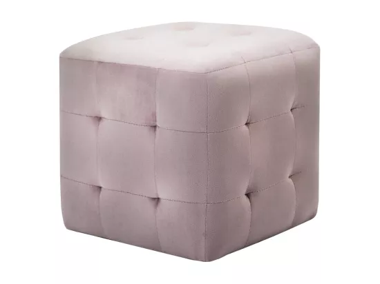 2 pcs Poufs Rose 30 x 30 x 30 cm Tissu velours